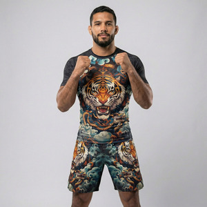Conjunto de Rashguard Personalizado, Transpirable, de Secado Rápido, Manga Larga, Unisex, para BJJ, Jiu-Jitsu, Grappling, MMA, Entrenamiento No-Gi, 100% Poliéster - Product Image 2