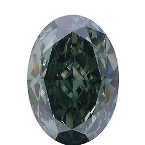 Diamant de laboratoire vert taille ovale, certifié IGI, fantaisie vif, pour la fabrication de bijoux - Product Image 1