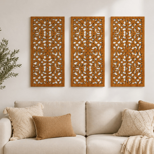 Ensemble de panneaux décoratifs muraux en bois découpés au laser de qualité supérieure |   Décoration murale Mandala pour salon, chambre, couloir et maison moderne, hôtel - Product Image 5