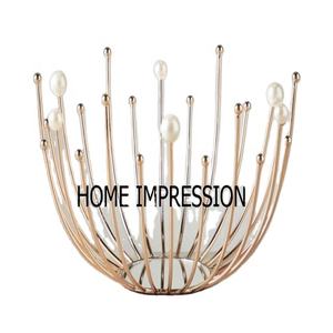 Vajilla moderna, cuenco decorativo, cuenco de alambre Dorado de la más alta calidad con nácar, cuenco para servir frutas al precio más barato - Product Image 1