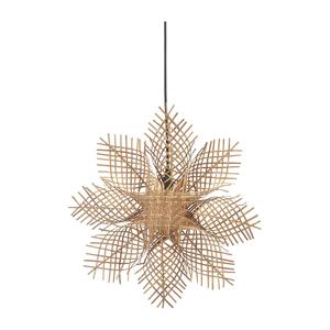 Achat en gros de décorations de Noël faites à la main, étoile suspendue en osier naturel tressé avec ruban blanc pour sapin de Noël - Product Image 4