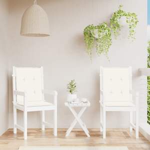 Juego de 2 Cojines para Silla de Exterior Color Crema Melange, 100% Poliéster, Respaldo Bajo, con Diseño Elegante - Product Image 3