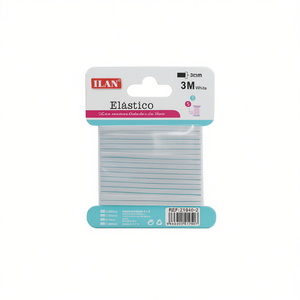 Bande élastique Ilan 3 mm 3 m blanche pour vêtements et travaux manuels - Product Image 2