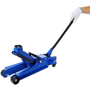 Martinetto idraulico da officina per impieghi gravosi da 2,5 tonnellate, a basso profilo, in acciaio, con pompa a pistone singolo, gamma di sollevamento 37 cm, per auto - Product Image 1