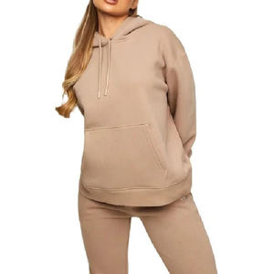 Conjunto Deportivo de Dos Piezas para Mujer, 100% Algodón, Transpirable, Felpa, OEM, Personalizado, Ligero, Lavado Ácido, Color Sólido - Product Image 1