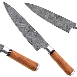 Couteau de chef japonais forgé à la main en acier Damas, 8-9,9 pouces, manche en résine, couteaux pour droitiers, couteau de chef ambidextre en acier Damas, OEM ODM - Product Image 1