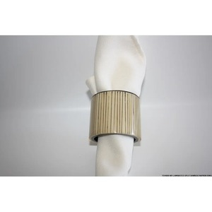 แหวนรองผ้าเช็ดปากไม้ไผ่เคลือบเงา ดีไซน์หรูหรา ทันสมัย เป็นมิตรกับสิ่งแวดล้อม ของตกแต่งโต๊ะอาหารสุดหรู ลายทางสวยงาม - Product Image 4