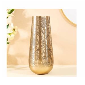 Jarrón de aluminio con textura martillada de alta calidad, florero de mesa moderno, florero de Metal decorativo para el hogar, oficina, decoración para sala de estar - Product Image 4