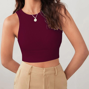 Women Tank <b>Tops</b> Sleeveless Casual Knitted Spandex Cotton O-Neck Quick Dry Breathable Eco-Friendly 220g Jersey - Product Image 3