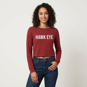 Camiseta Deportiva Hawk Eye en Oferta, Cuello Halter, Cuello en V, Holgada, Color Sólido, Suave y Transpirable, 100% Algodón, Manga Corta para Mujer - Product Image 1