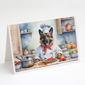 Cartes de vœux belges Tervuren le chef A7 Lot de 8 cartes vierges fantaisistes avec enveloppes Taille 5x7 - Product Image 1