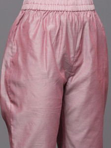 Pink Embroidered Silk Quick Dry Multi-Season <b>Kurta</b> Set Dupatta Regular Fit Knee Length Traditional Wear <b>Women</b> India Pakistan - Product Image 6