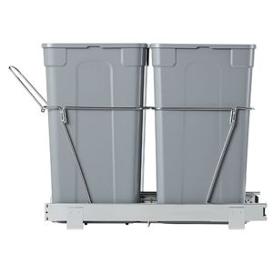 27QTx2 Pattumiera Estraibile Doppia Sottolavello per Mobili da Cucina, Capacità 12L, Contenitore per Rifiuti con Sensore per Riciclo, Contenitore per Rifiuti a Montaggio Sottolavello - Product Image 1
