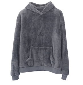 Men's Casual Winter <b>Jumper</b> <b>Pullover</b> Double-Sided Wool Fleece Hoodie with O-Neck Pocket Regular Fit Anti-Shrink Warm Sweatshirt - Product Image 1