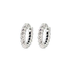womens 18mm sterling silver 925 hoop <b>earrings</b> bohemian style silver plated polished round loops elegant anniversary gift wire - Product Image 2