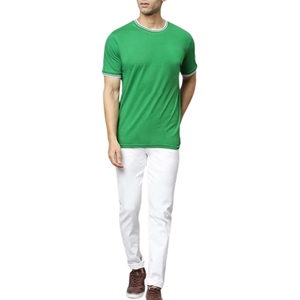 เสื้อยืดครอปผู้ชายแฟชั่นฤดูร้อนผ้าฝ้ายสแปนเด็กซ์ทรงเข้ารูป - Product Image 1