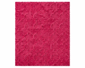 Tapis en laine rose foncé 15 mm, bouclé et à poils coupés, fait main |   Tapis moelleux en peluche |   Tapis de salon moderne |   Tapis épais et confortable |   Accueil - Product Image 2
