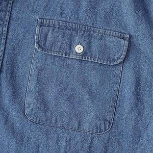 Chemises en jean personnalisées en gros, manches courtes, 100 % coton, décontractées, toutes saisons, tricotées, respirantes, séchage rapide, vêtements de sport, marque privée - Product Image 5