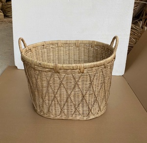 Cesta grande de mimbre de ratán natural tejida a mano, cesta de almacenamiento grande, cesta para la ropa sucia, estilo elegante, decoración para el hogar - Product Image 4