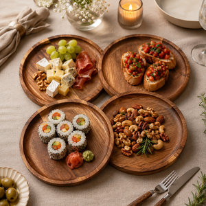 Plateau de service en bois de qualité supérieure pour la maison, les cafés et les restaurants, plateau de service en bois fait main pour le petit-déjeuner et les collations - Product Image 3