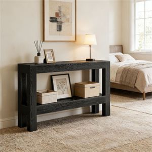 Consolle a doppio strato con spazio contenitivo, Tavolo da divano, Tavolo da corridoio, Tavolo da ingresso - Product Image 2