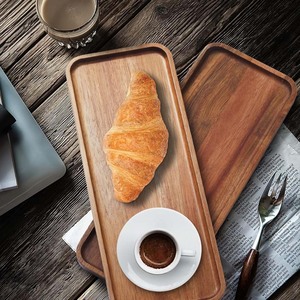 Plateau de service en bois d'acacia sans danger pour les aliments Plateau de service en bois rectangulaire Mini plateau à fromage pour légumes Charcuterie Apéritif - Product Image 3