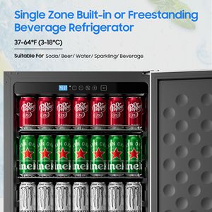 Frigorifero per Bevande a Doppia Zona in Acciaio Inox da 24 Pollici, Capacità 180 Lattine, per Conservazione di Vino e Bevande - Product Image 5