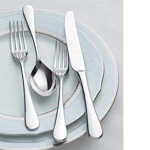 Tenedor y cuchara de acero inoxidable chapado en oro, juego de cuchillos de lujo con mango redondo - Product Image 2