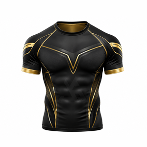 T-shirt de compression à manches courtes pour homme, léger, performant, à séchage rapide, pour la natation, le surf et l'entraînement - Product Image 1