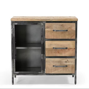 Muebles para el Hogar de la Mejor Calidad: Gabinete de Cocina con Puerta de Vidrio y Cajones de Madera - Product Image 1