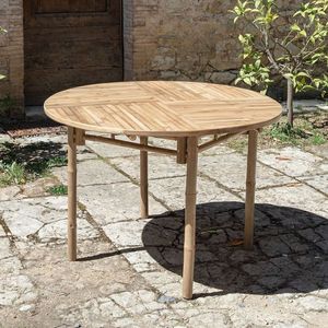 Table à manger moderne en bambou, durable pour une utilisation intérieure et extérieure, commande en gros, support OEM ODM, fournisseur d'usine - Product Image 4