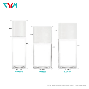 30Ml-300Ml PETG Trắng Rõ Ràng Mỹ Phẩm Vuông Hình Chữ Nhật Đơn Tường Chai W/PP Nắp Đen | PP Bơm Phun (GAPC Series) - Product Image 3