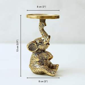 Ensemble de 2 bougeoirs en aluminium en forme d'éléphant |   Décoration de table pour la maison, idéale pour un cadeau de pendaison de crémaillère ou de la Saint-Valentin - Product Image 6