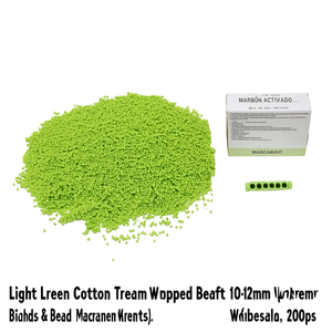 Perles imbriquées en fil de coton vert clair, 10-12mm, centre ouvert, pour bijoux, macramé, artisanat, 200 pièces, vente en gros - Product Image 2