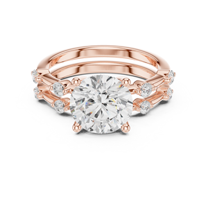 Anillo de compromiso y boda para mujer Aries Jewel de lujo, oro de 14 quilates, diamante cultivado en laboratorio certificado por IGI, corte redondo de 2.50 quilates, con banda a juego. - Product Image 4