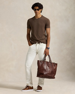 Camiseta de Manga Corta para Hombre, Color Marrón Sólido, Teñida, 100% Algodón, Cuello Redondo, Informal, Ecológica, Cómoda para el Verano - Product Image 3