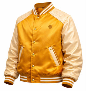Chaqueta de Invierno Estilo Varsity de Satén, Prenda Exterior Elegante y Ligera para un Look Urbano - Product Image 3