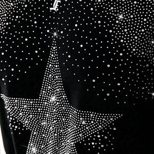 Camiseta de Fútbol Americano con Diseño de Estrella de Diamantes de Imitación de Calidad Premium, Estilo Urbano Oversize, Algodón, con Cristales, Moda OEM USA - Product Image 3