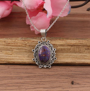 Pendentif en cuivre naturel vintage en gros, argent sterling 925 plaqué platine, charmes Mohave, collier unisexe, cadeau - Product Image 4