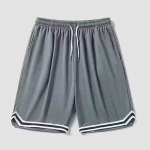 Men's Gray Mesh Basketball Shorts Drawstring Closure Breathable Summer Sport Wear Relaxed Fit Adult Size - Product Image 1