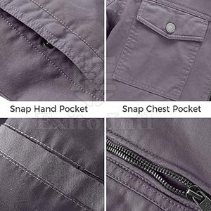 Veste d'hiver respirante pour homme, 100% coton, logo personnalisé sur le devant, vente chaude - Product Image 6