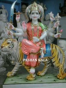 White Marble Maa Durga ji Statue - Product Image 4