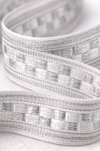 ริบบิ้นลายทางซารีหน้าเดียวขนาด 20 มม. โพลีเอสเตอร์ 100% |   ผ้าแจ็คการ์ดทอลายต้านการหดตัวสำหรับขอบผ้าส่าหรีและงานหัตถกรรม - Product Image 3