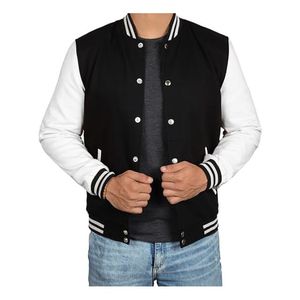 <b>Top</b> Design Unisex Varsity Jacket Sportswear Baseball Style Custom Printed Stand Patchwork Design Waterproof Thick Wool Winter - Product Image 1