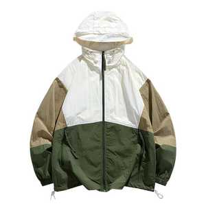 Veste universelle coupe-vent et imperméable style universitaire à capuche, color block, sportive, style urbain, pour l'automne - Product Image 6