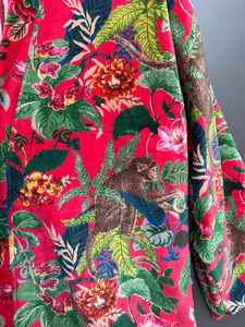 Bata Kimono con Estampado de Dibujos Animados para Mujer, Suave y Transpirable, 100% Algodón, Camisón de Verano Hecho a Mano, Cuello en V, Cintura Elástica, Largo Completo - Product Image 2