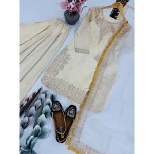 Hermosa parte superior e inferior de mujer con Dupatta para fiestas Conjunto elegante - Product Image 4