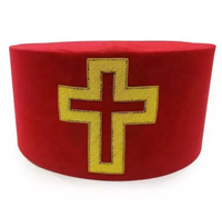 Gorra Masónica de Caballero Templario/Comandante con Diseño Personalizado de Cruz de la Pasión y Corona, Sombrero Masónico Informal