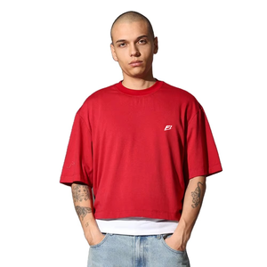 เสื้อยืดทรงบ็อกซี่ผู้ชายแบบโอเวอร์ไซส์ ไหล่ตก สไตล์สตรีทแวร์ ผ้าฝ้าย 100% ทรงหลวม พิมพ์โลโก้ตามสั่ง ขายส่งในสหรัฐอเมริกา B2B - Product Image 2