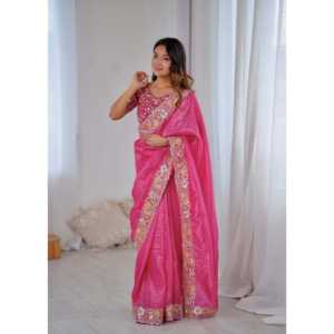 Diseñador Performance Wear Sari con hilos de bordado Codificación Lentejuelas Trabajo - Product Image 6